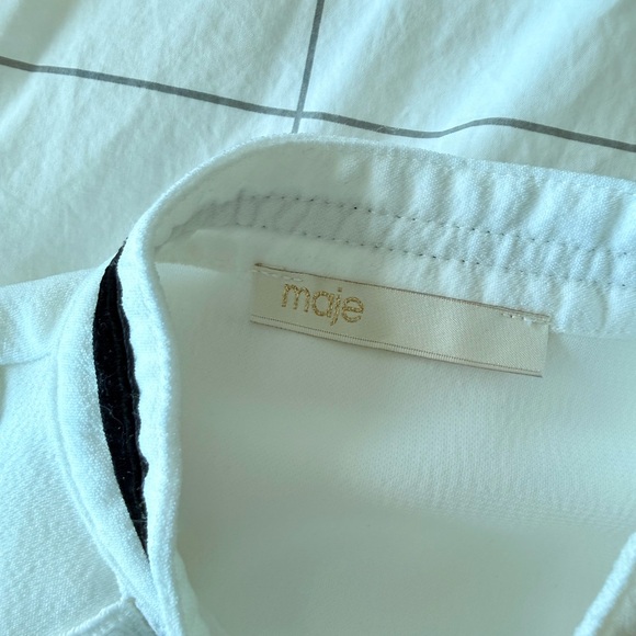 Maje Black and White Dress with Bow Detail - Picture 2 of 3